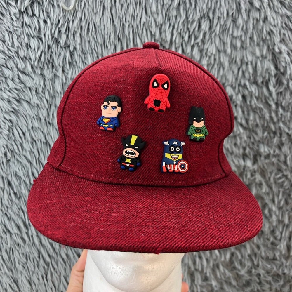 Superheroes Baseball Cap Rubber Charms Flat Bill Snapback Hat Batman Superman